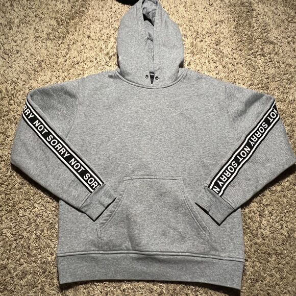 Sorry Not Sorry Women's Small Hoodie Gray - Picture 2 of 8
